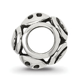 Sterling Silver 925 Smiley Faces Bead with Antiqued Finish Solid Cast